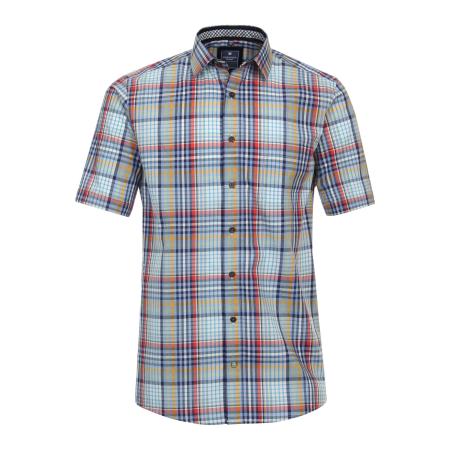 Redmond Casual Overhemd Korte mouw blauw