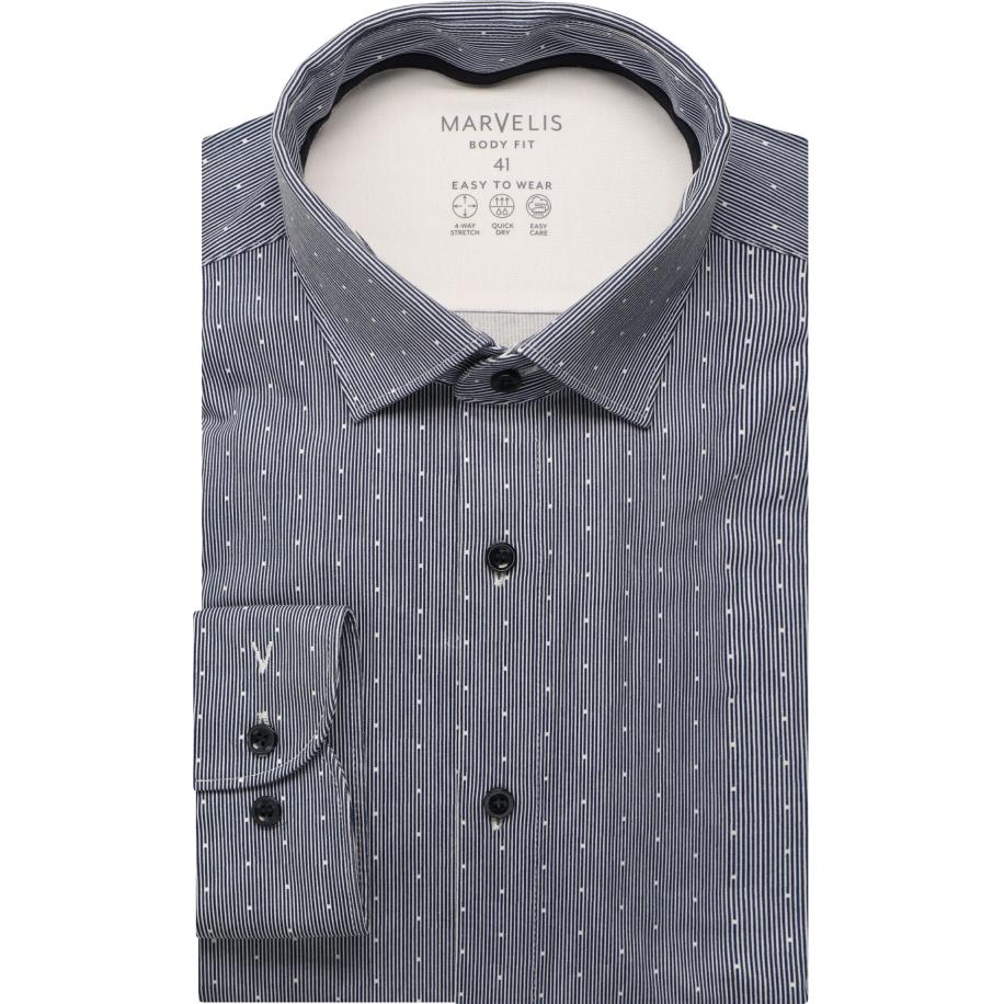 Marvelis Performance Jersey shirt marine, Bedrukt Blauw