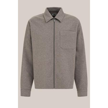 WE Fashion Heren overshirt met wollen look - Regular fit - Greige - Maat: S