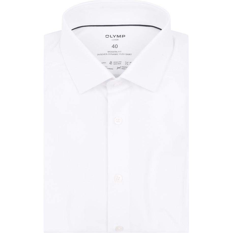 Olymp Luxor 24/Seven Overhemd Wit Wit