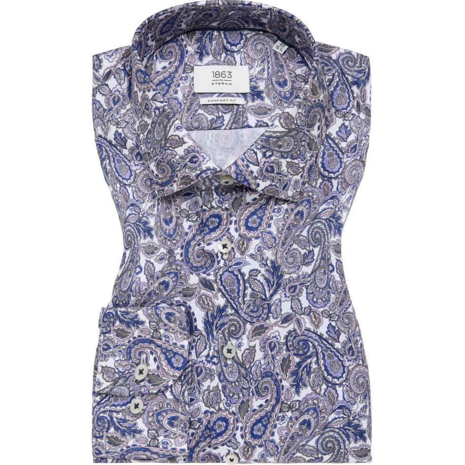 ETERNA 1863 Overhemd lila, Bedrukt Paars