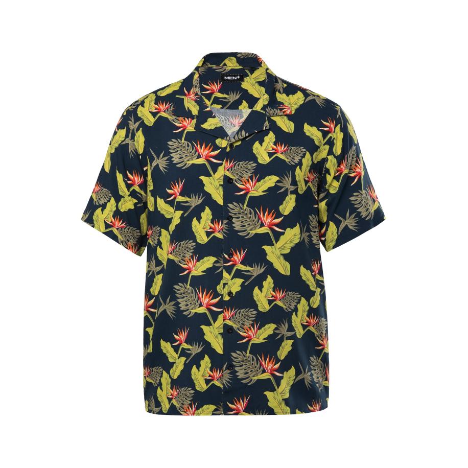 men plus Men Plus Overhemd navy / kiwi / appel / oranjerood -