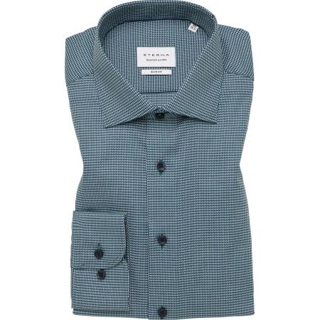 ETERNA Overhemd donkergroen, Gestructureerd