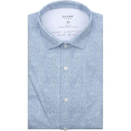 OLYMP Overhemd Level 5 24/Seven Herringbone Blauw
