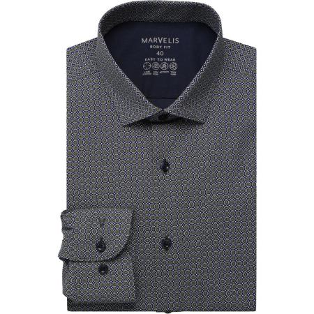 Marvelis Performance Overhemd marine, Bedrukt