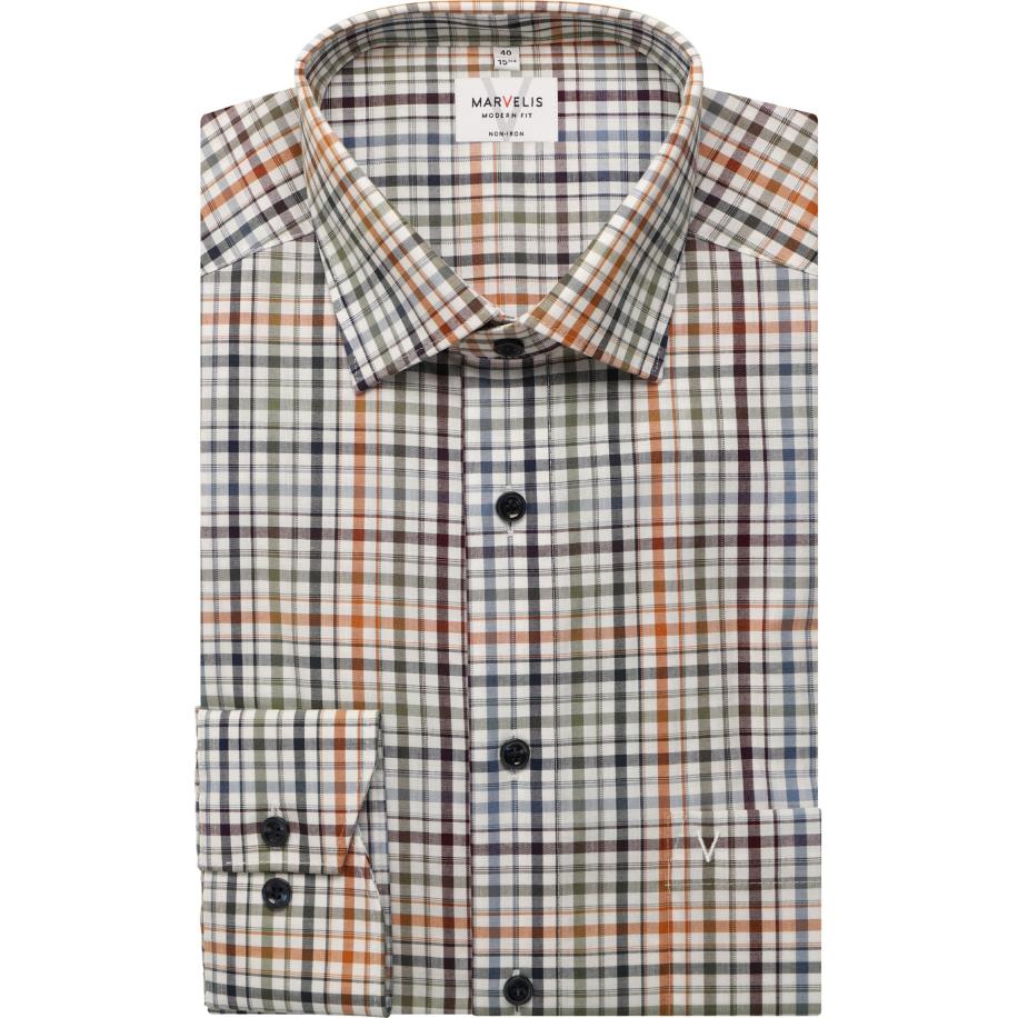 Marvelis Overhemd olijf, Ruit Groen