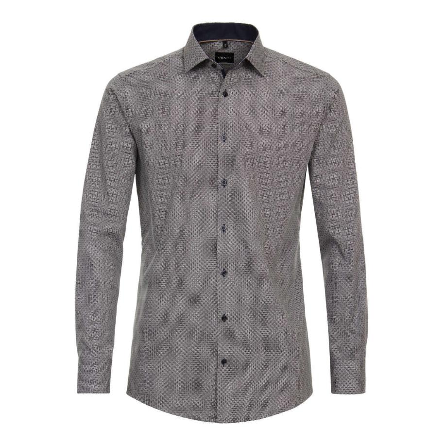 Venti Overhemd blauw, Print Blauw