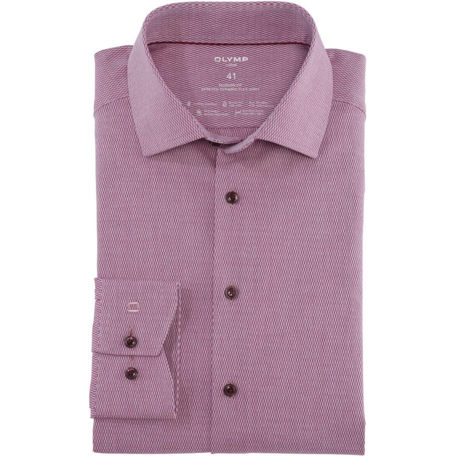 OLYMP Luxor 24/Seven Overhemd granaat, Faux-uni Rood