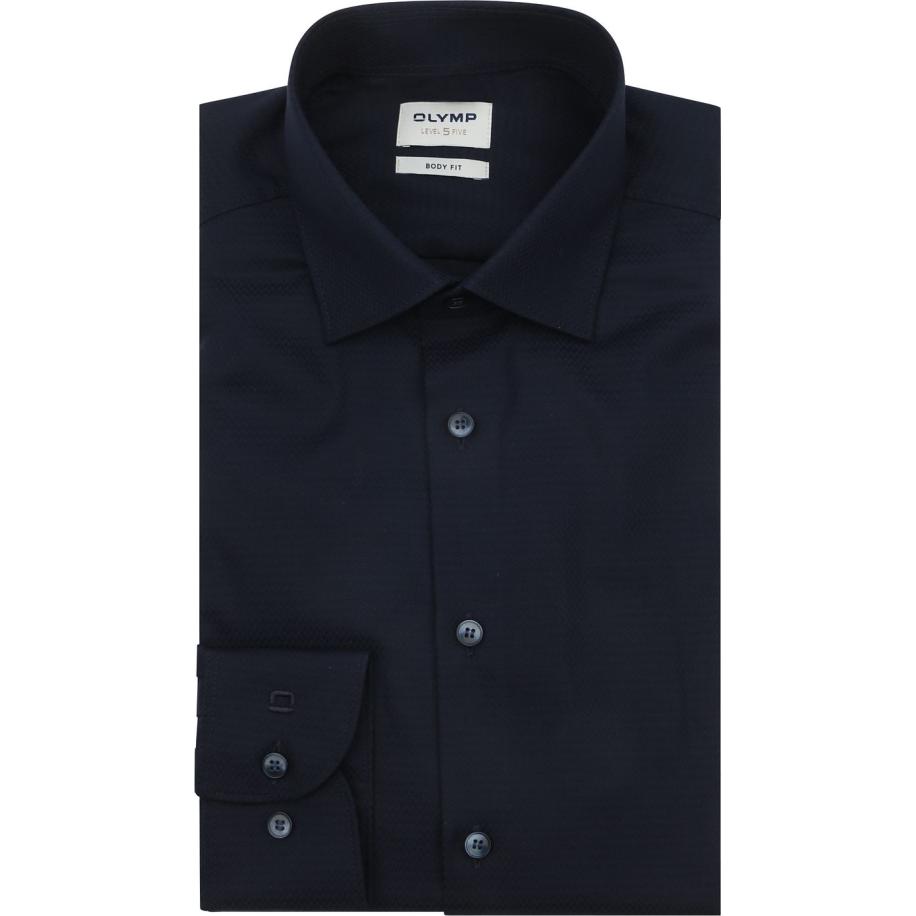 OLYMP Overhemd Level 5 Navy Extra Lange Mouwen Blauw