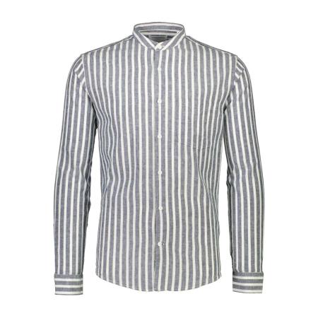 Lindbergh Linnen Overhemd donkerblauw, Gestreept