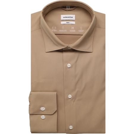 Seidensticker Overhemd beige, Effen