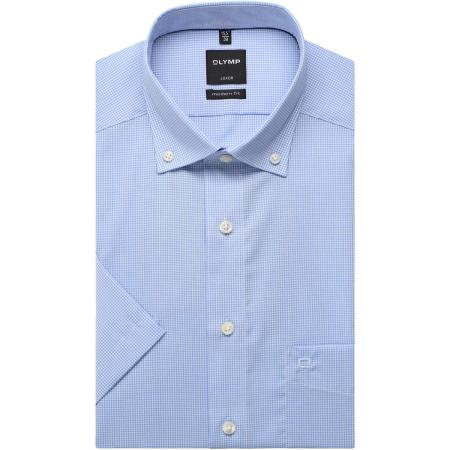 OLYMP Luxor Overhemd Korte mouw blauw/wit