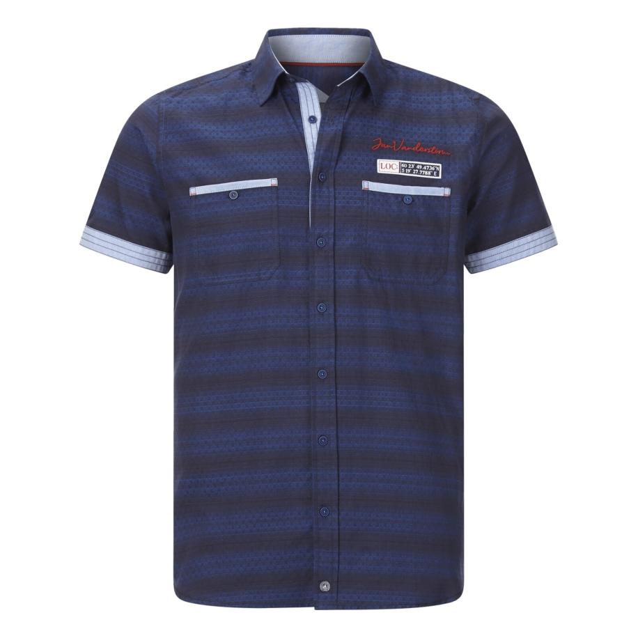 jan vanderstorm Jan Vanderstorm Overhemd Leikvard lichtblauw / donkerblauw -