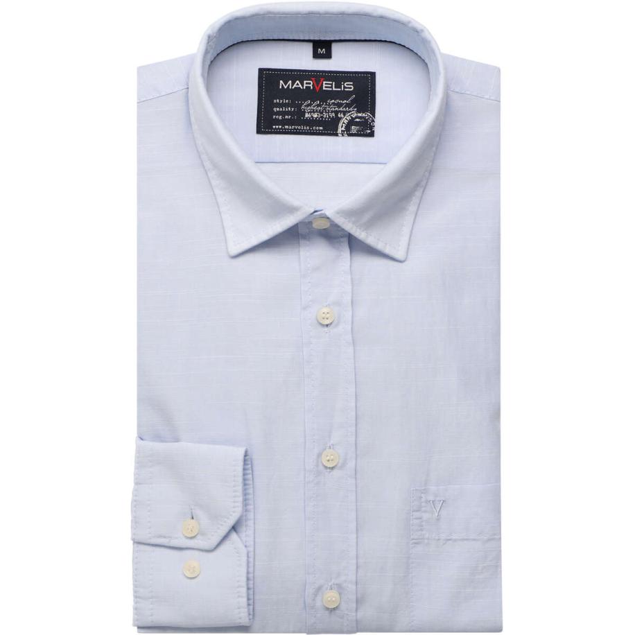 Marvelis Casual Overhemd lichtblauw, Effen Blauw