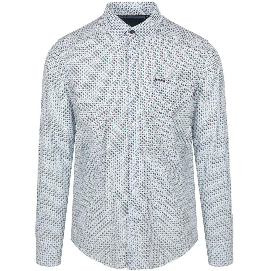 NZA Overhemd Aidan Print Blauw Multicolor