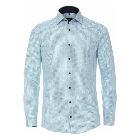 Venti Overhemd turquoise, Bedrukt