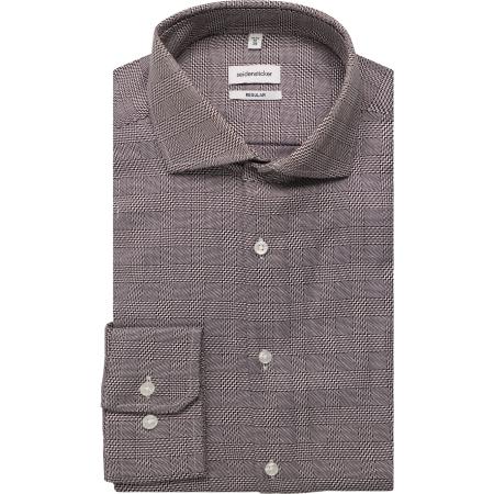 Seidensticker Overhemd paars, Ruit