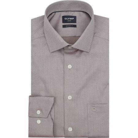 Olymp Luxor Overhemd Diamond Structure Bruin