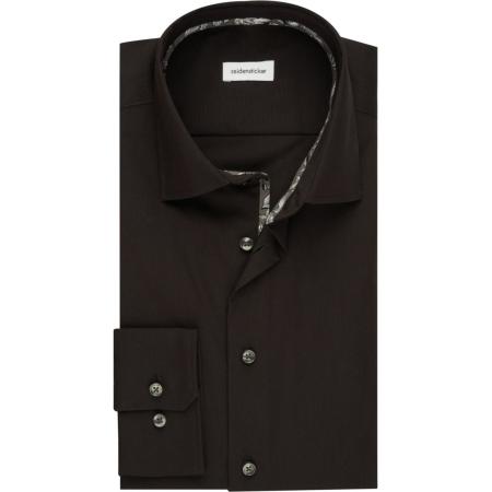 Seidensticker Overhemd zwart, Effen