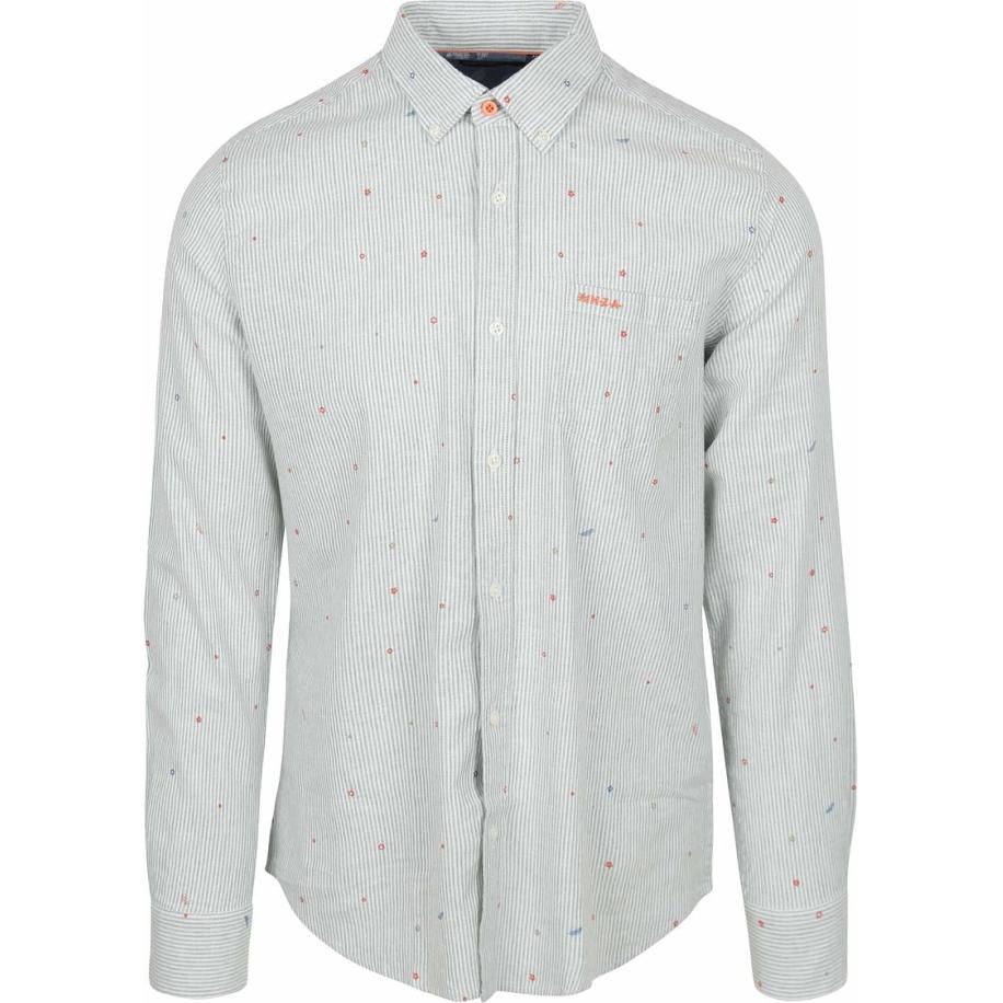 NZA Overhemd Emerson Linnen Blend Groen Groen