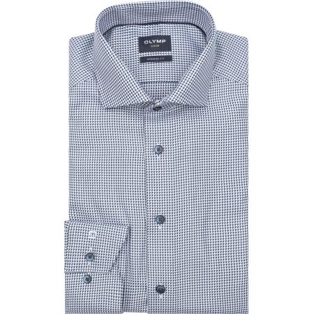 Olymp Luxor Overhemd Print Structura Blauw