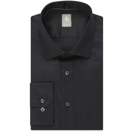Jacques Britt Overhemd zwart, Effen