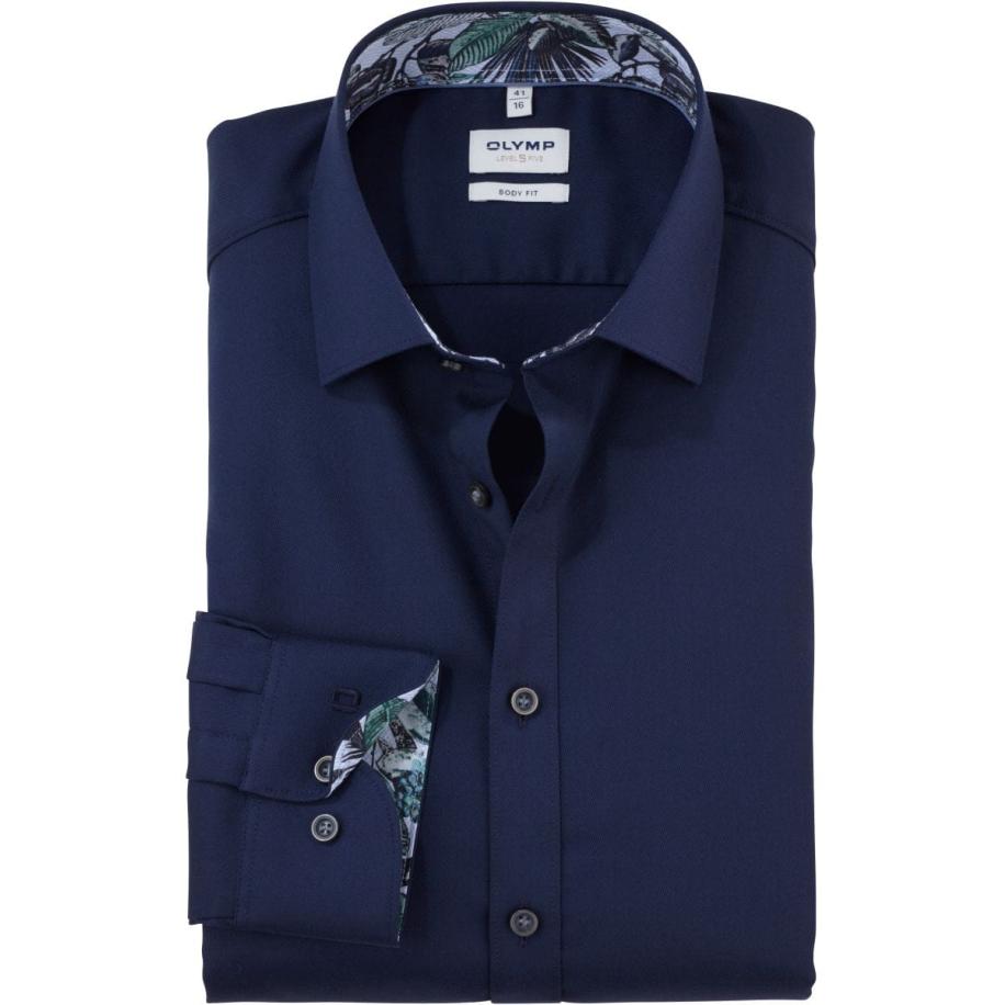 OLYMP Level Five Overhemd marine, Faux-uni Blauw