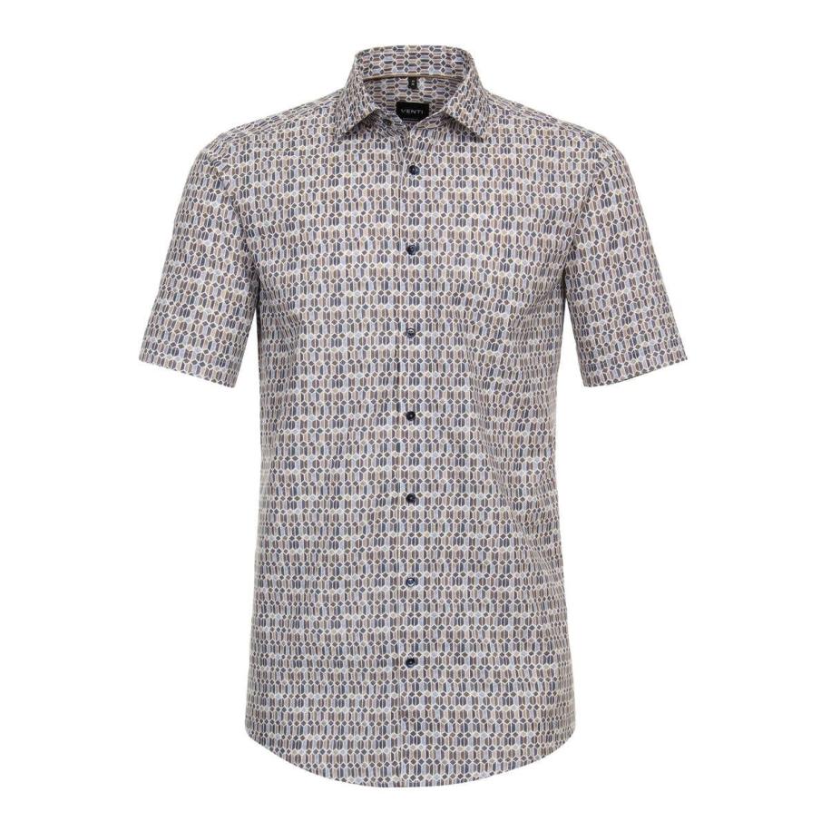 Venti Overhemd Korte mouw bruin Bruin