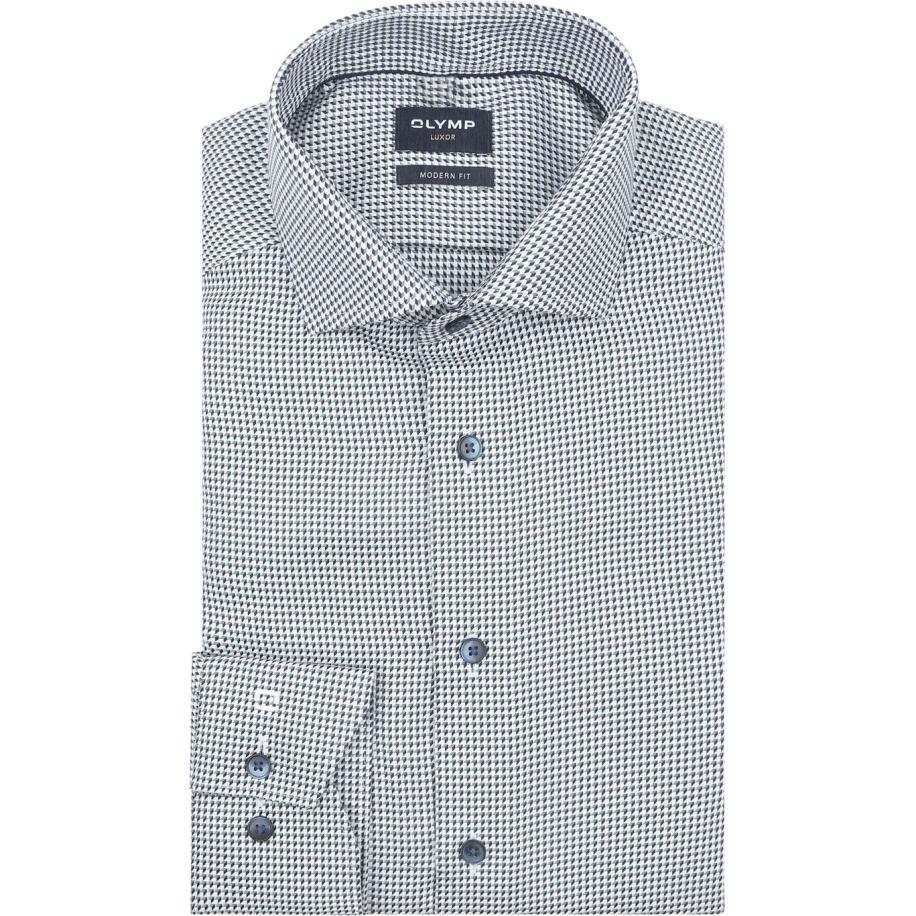 Olymp Luxor Overhemd Print Structura Groen Groen