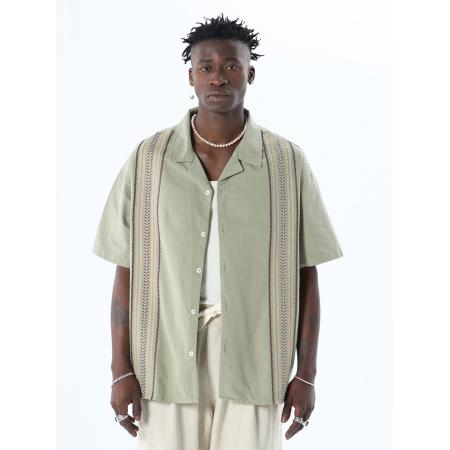 VAMOS CLO VAMOS CLO Overhemd beige / olijfgroen