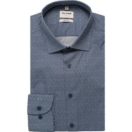 OLYMP Level Five Overhemd blauw, Bedrukt