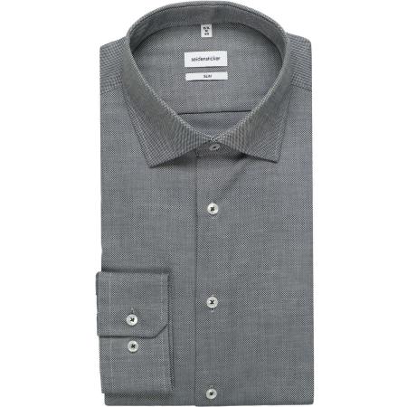 Seidensticker Overhemd grijs, Effen