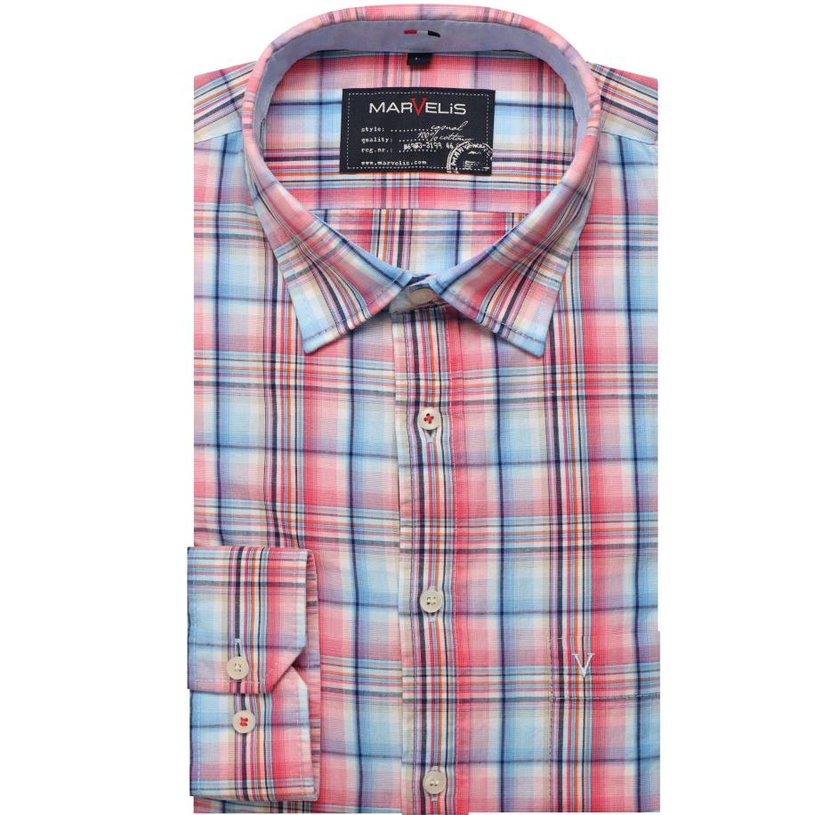 Marvelis Casual Overhemd roze, Ruit Roze