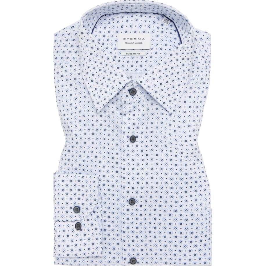 ETERNA Overhemd hemelsblauw, Bedrukt Blauw