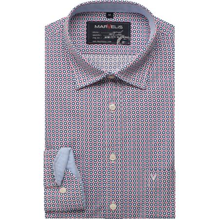 Marvelis Casual Overhemd blauw/rood, Motief