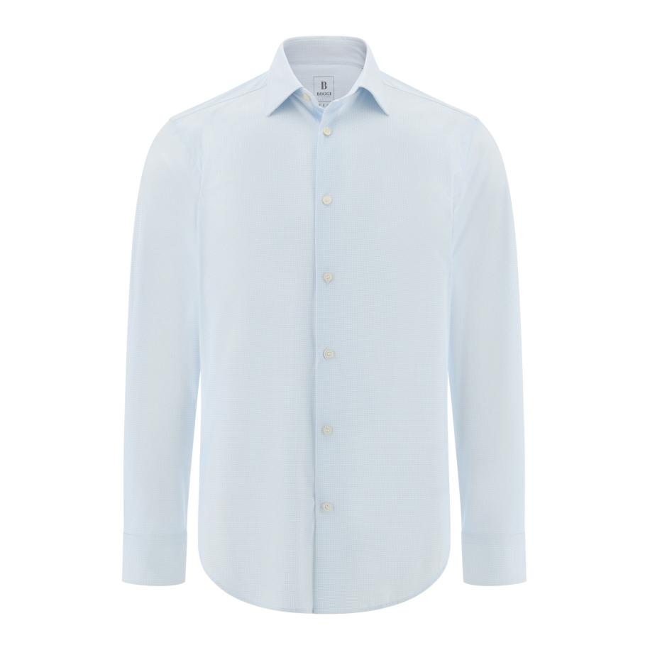 Boggi Milano Boggi Milano Overhemd pastelblauw / natuurwit -