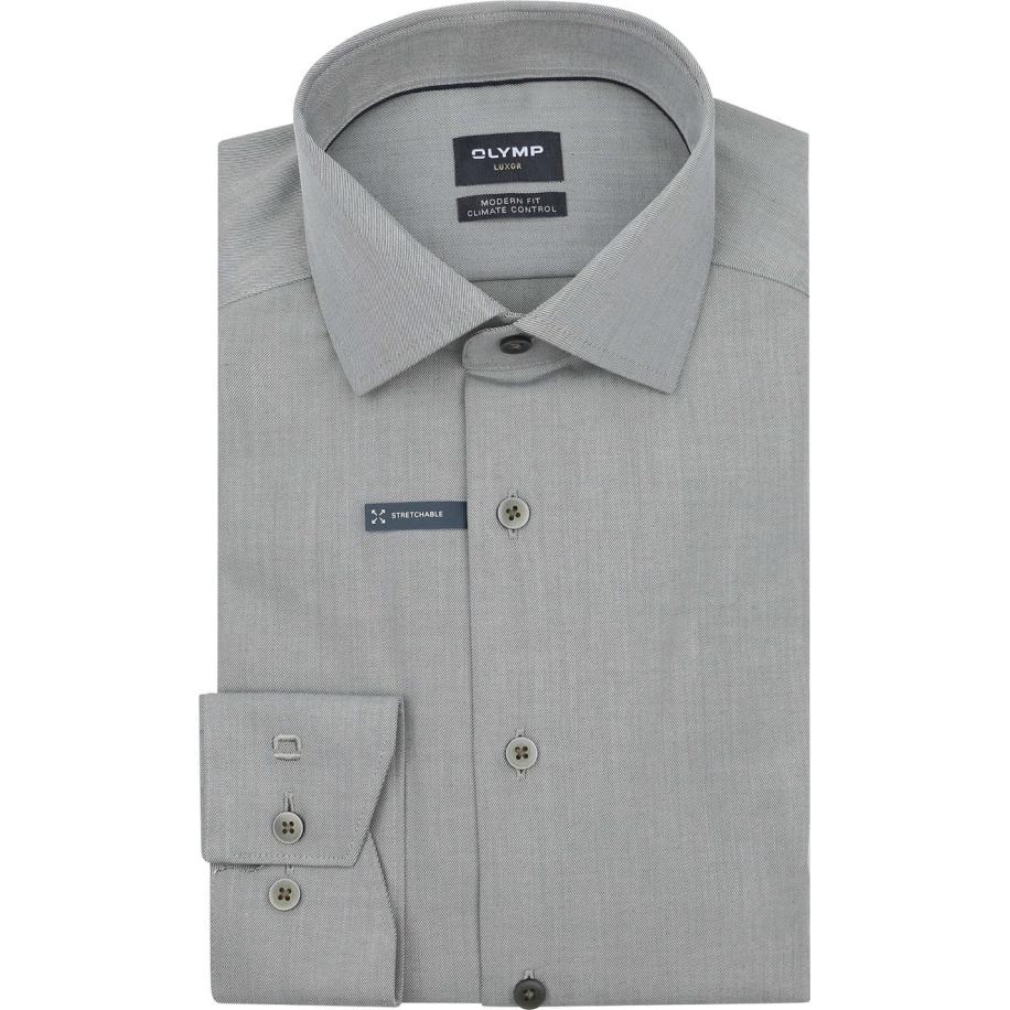 Olymp Luxor 24/Seven Overhemd Groen Groen