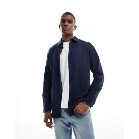 Jack & Jones - Flanellen overhemd in marineblauw