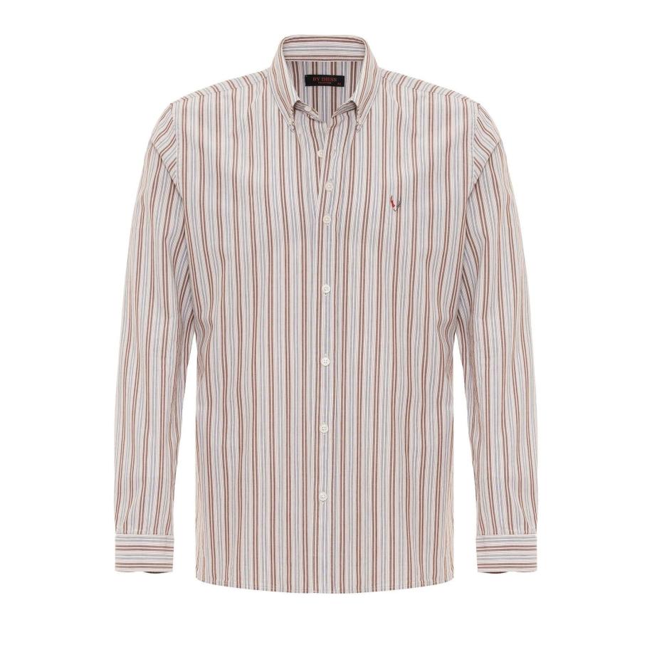 By Diess Collection By Diess Collection Overhemd bruin / lichtbruin / grafiet / wit -