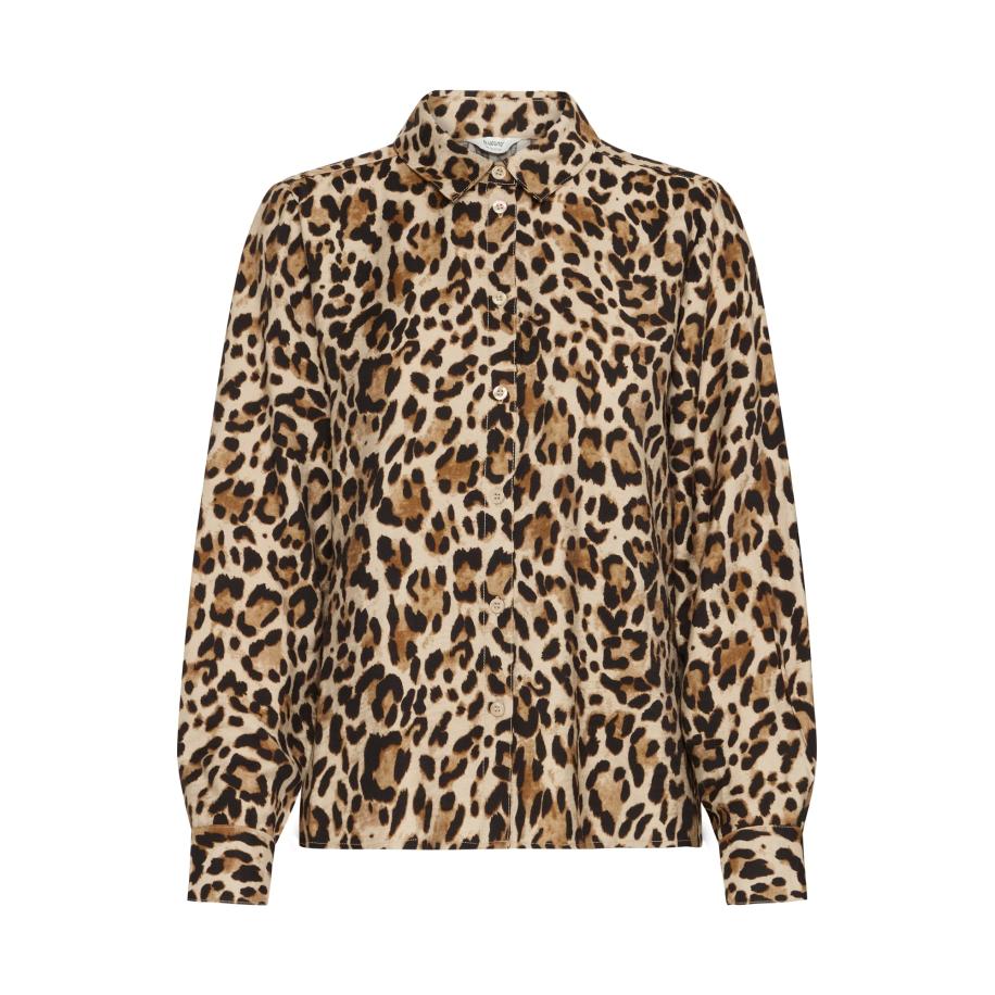 b.young b.young Blouse BYIHAMMA lichtbeige / cappuccino / donkerbruin -