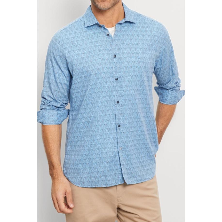 OLYMP Casual Overhemd blauw, Bedrukt Blauw