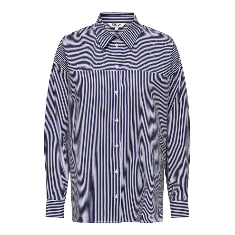 Only ONLY Blouse navy / wit -