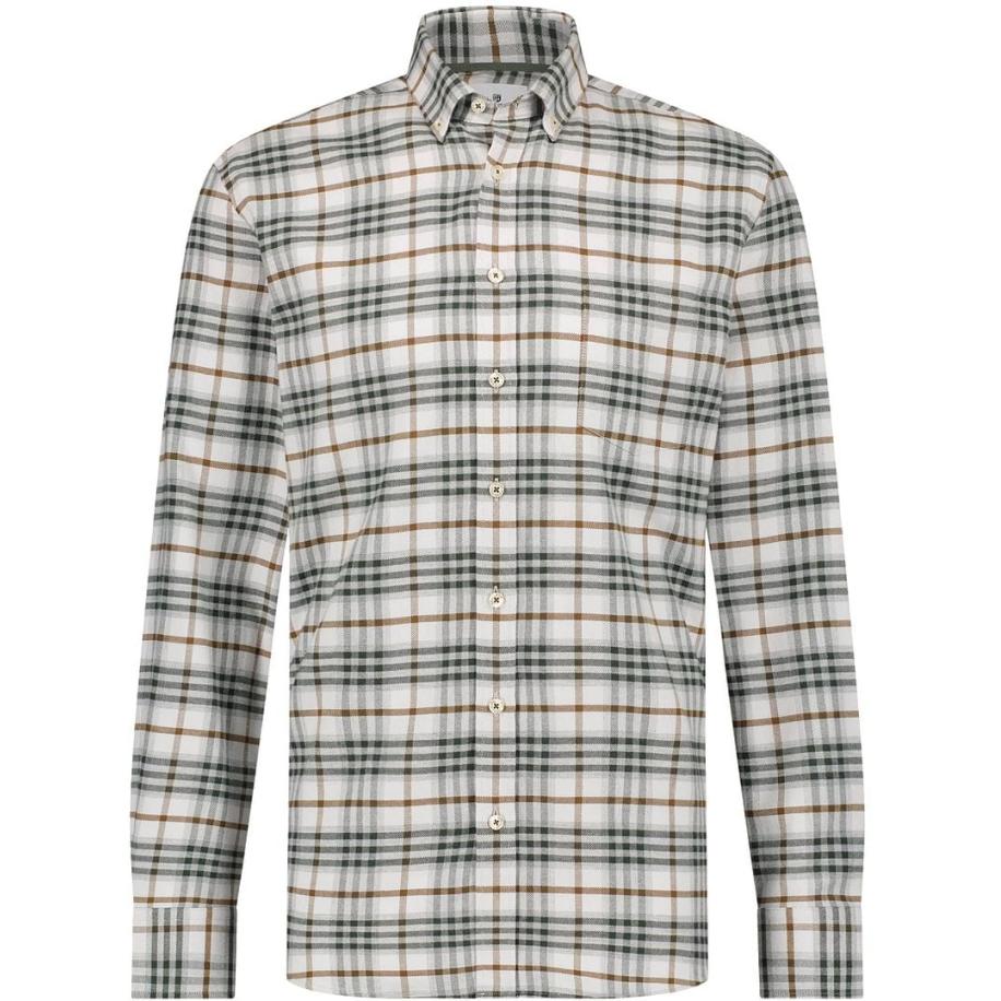 State Of Art Overhemd Ruiten Greige Groen
