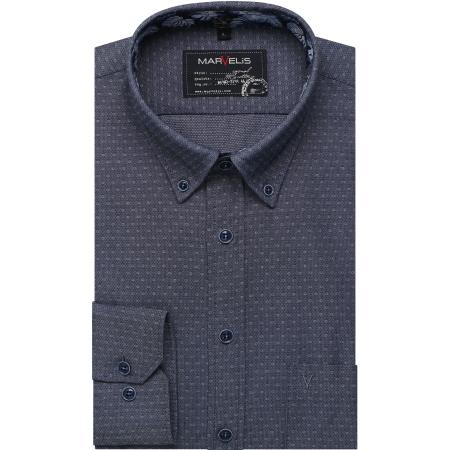 Marvelis Casual Overhemd marine, Motief