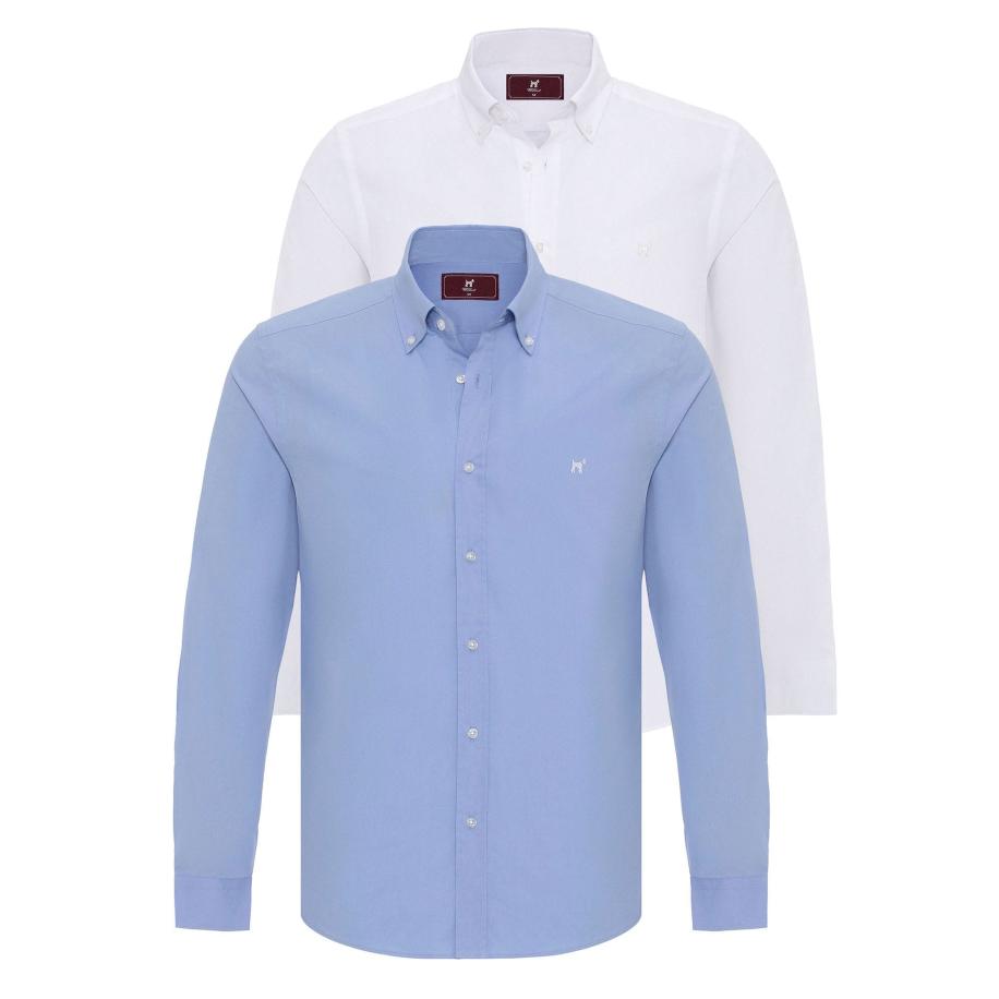 Williot Williot Overhemd blauw / wit -