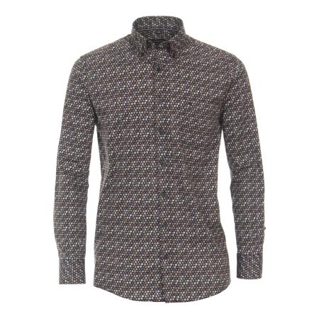 Casa Moda Casual Overhemd bruin, Bedrukt