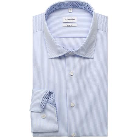 Seidensticker Overhemd lichtblauw, Gestreept