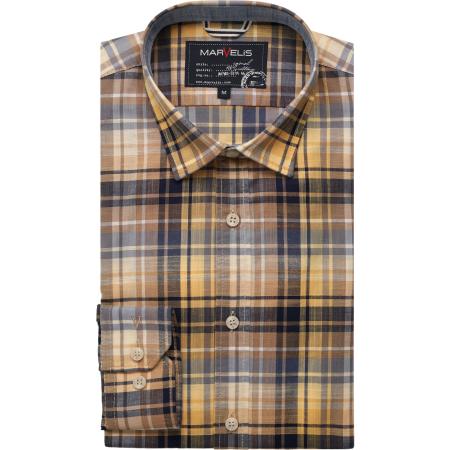 Marvelis Casual Overhemd geel, Ruit