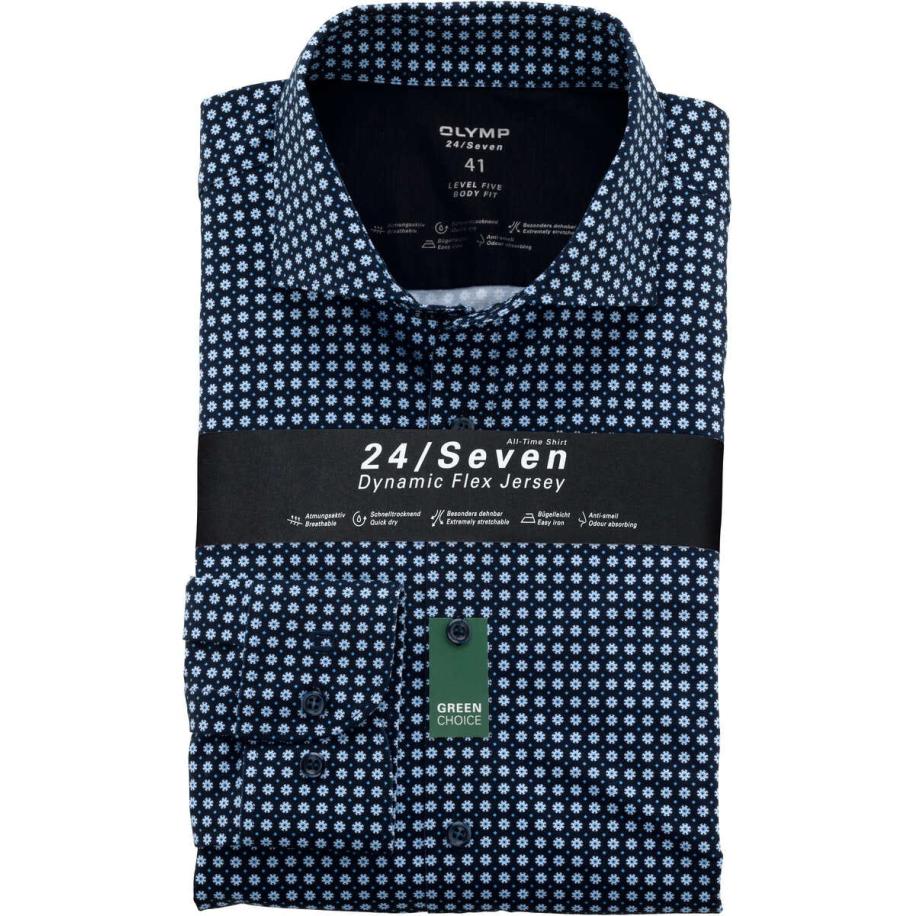 OLYMP Level Five Jersey shirt marine, Motief Blauw