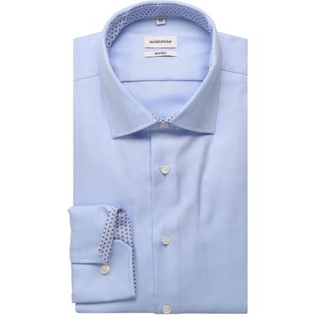 Seidensticker Overhemd blauw, Effen